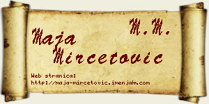Maja Mirčetović vizit kartica